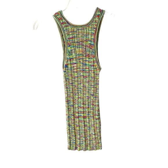 Anthropologie High Neck Knit Green Multi Color Tank Top size small - Picture 7 of 12